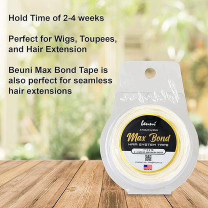 Premium Max Bond Double Sided Transparent Ultra Hold Patch Wig Tape(1″ x 3 YD ROLL)