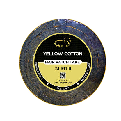 Woolip Yellow Black Double Sided Ultra Hold Waterproof Hair Patch Tape -24m
