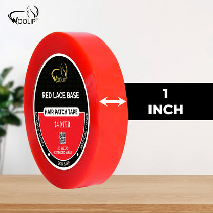 Woolip Transparent Hair Double sided Patch & Hair Toupee Red Tape (24 Meter)