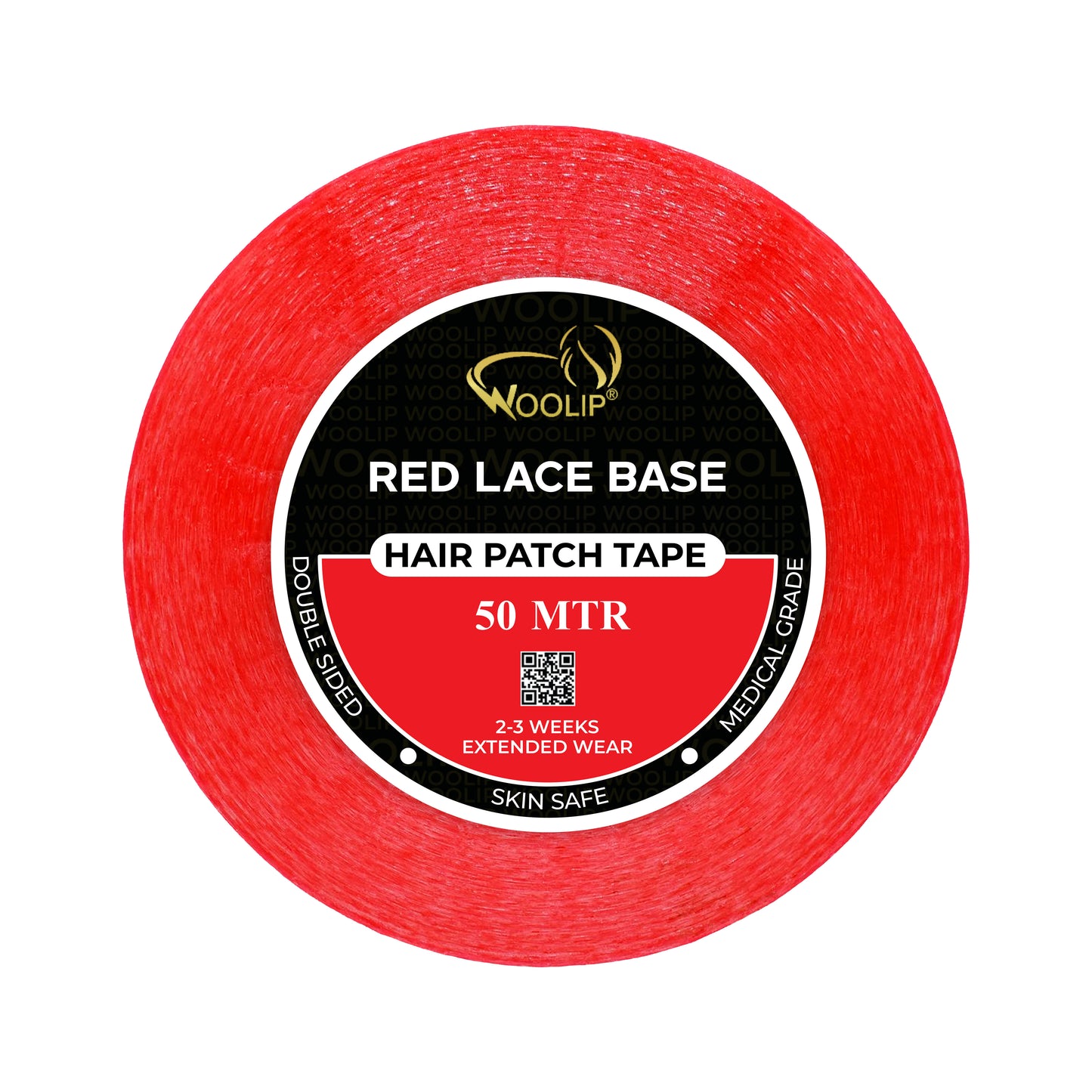 Woolip Transparent Double Sided Red Tape For Hair Patch & Toupee (50 Meter)