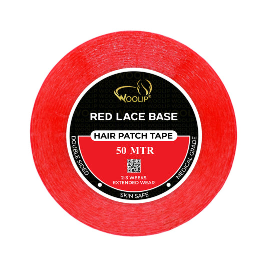 Woolip Transparent Double Sided Red Tape For Hair Patch & Toupee (50 Meter)