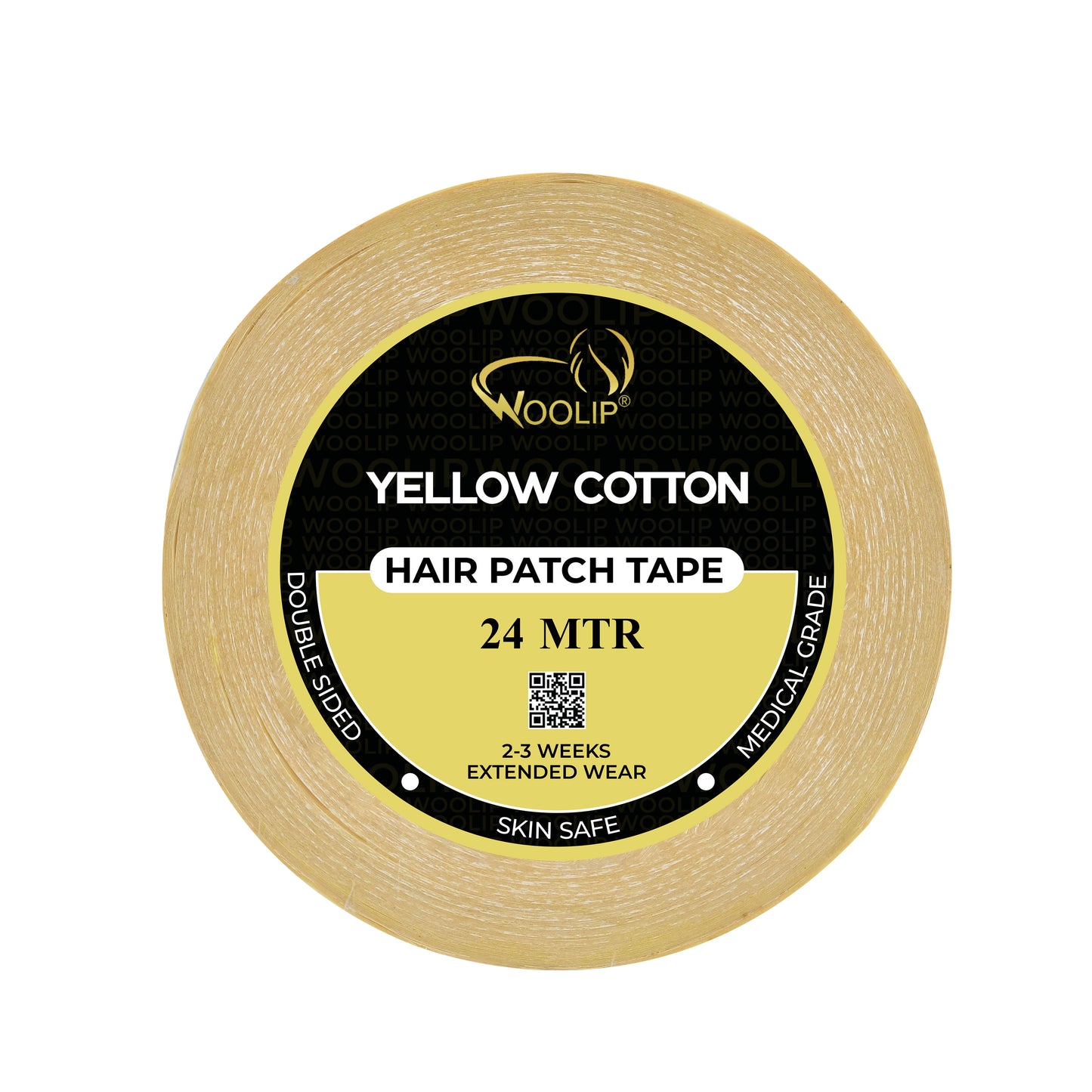 Woolip Yellow cotton Tape | German Brown Tape | Wig Tape I Hair Patch Tape (24 meter)