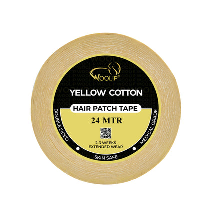 Woolip Yellow cotton Tape | German Brown Tape | Wig Tape I Hair Patch Tape (24 meter)