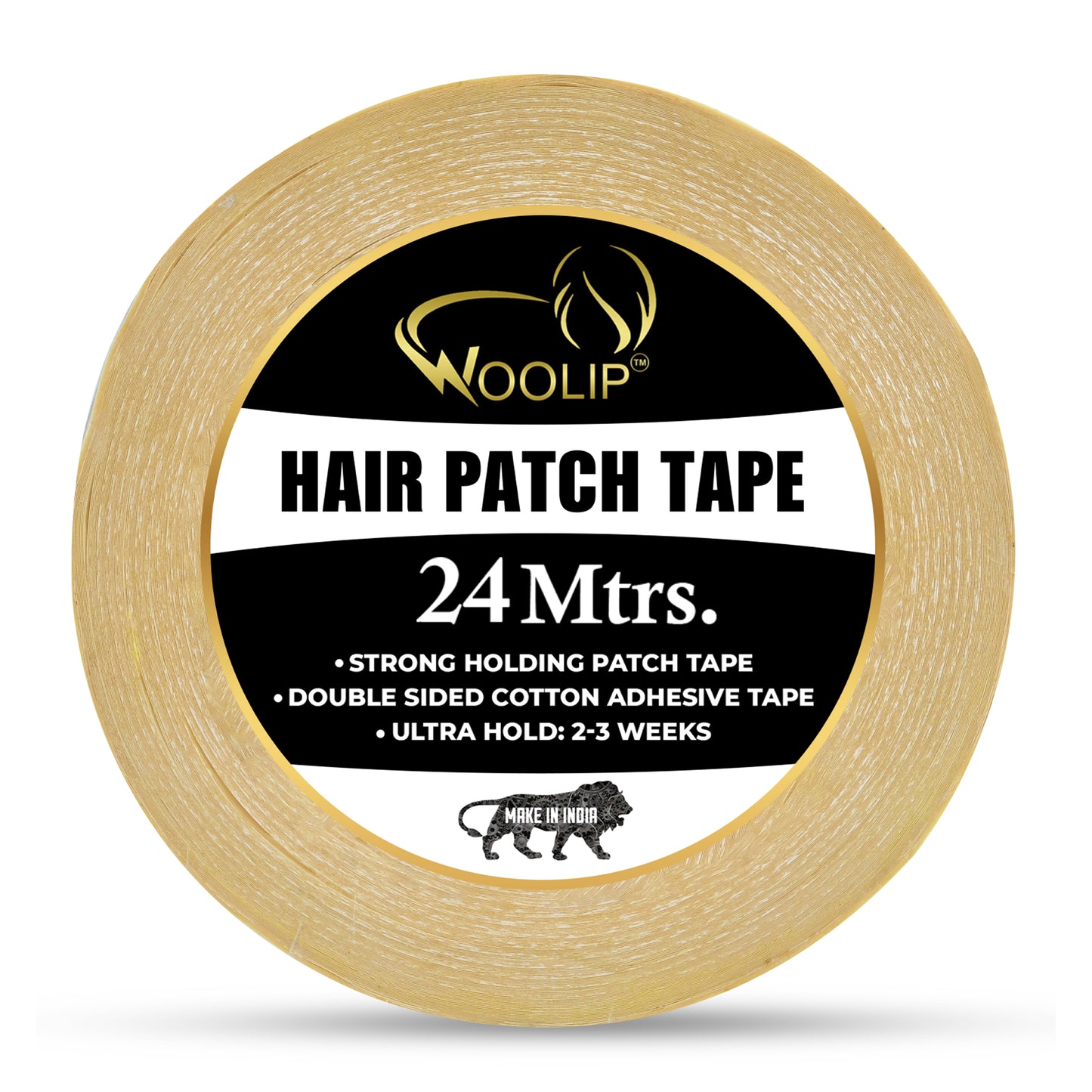 Woolip Yellow cotton Tape | German Brown Tape | Wig Tape I Hair Patch Tape (24 meter)