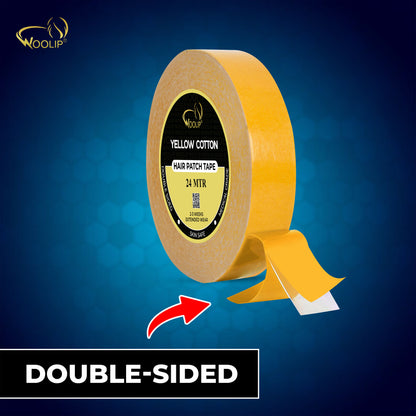Woolip Yellow cotton Tape | German Brown Tape | Wig Tape I Hair Patch Tape (24 meter)