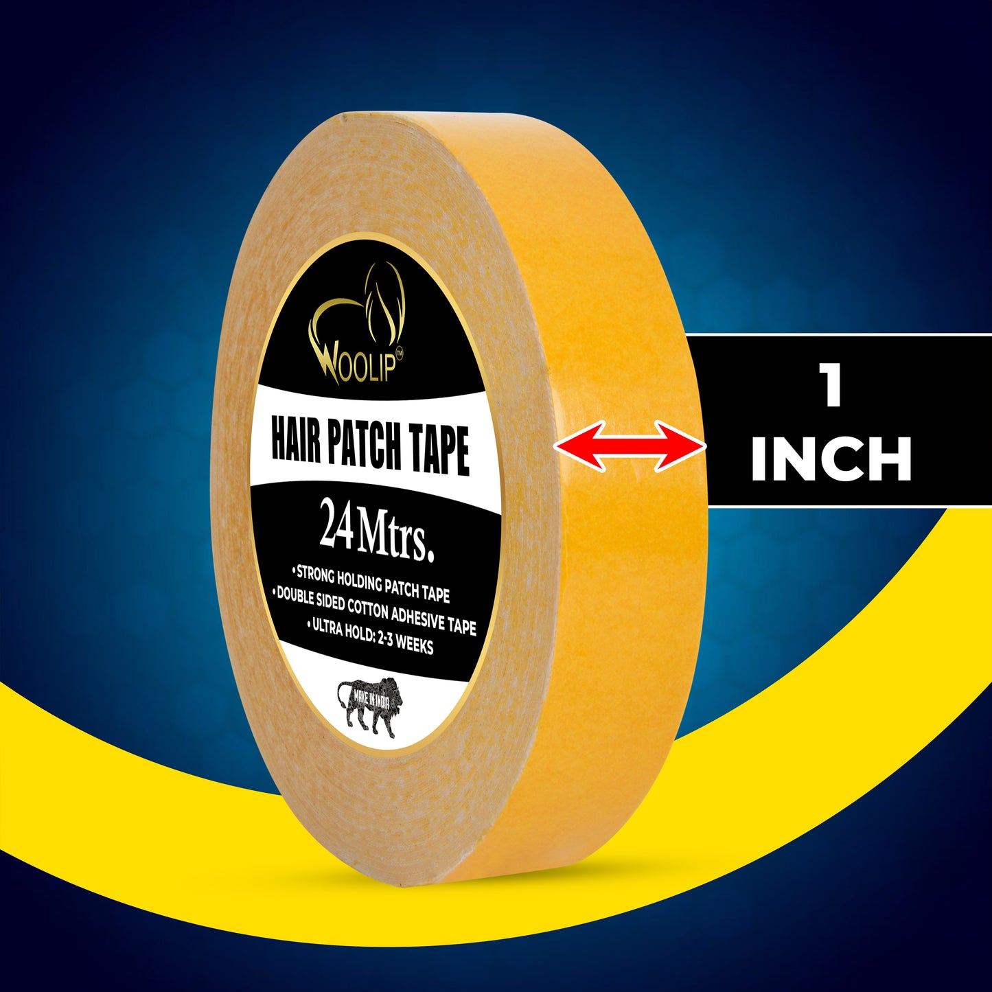 Woolip Yellow cotton Tape | German Brown Tape | Wig Tape I Hair Patch Tape (24 meter)