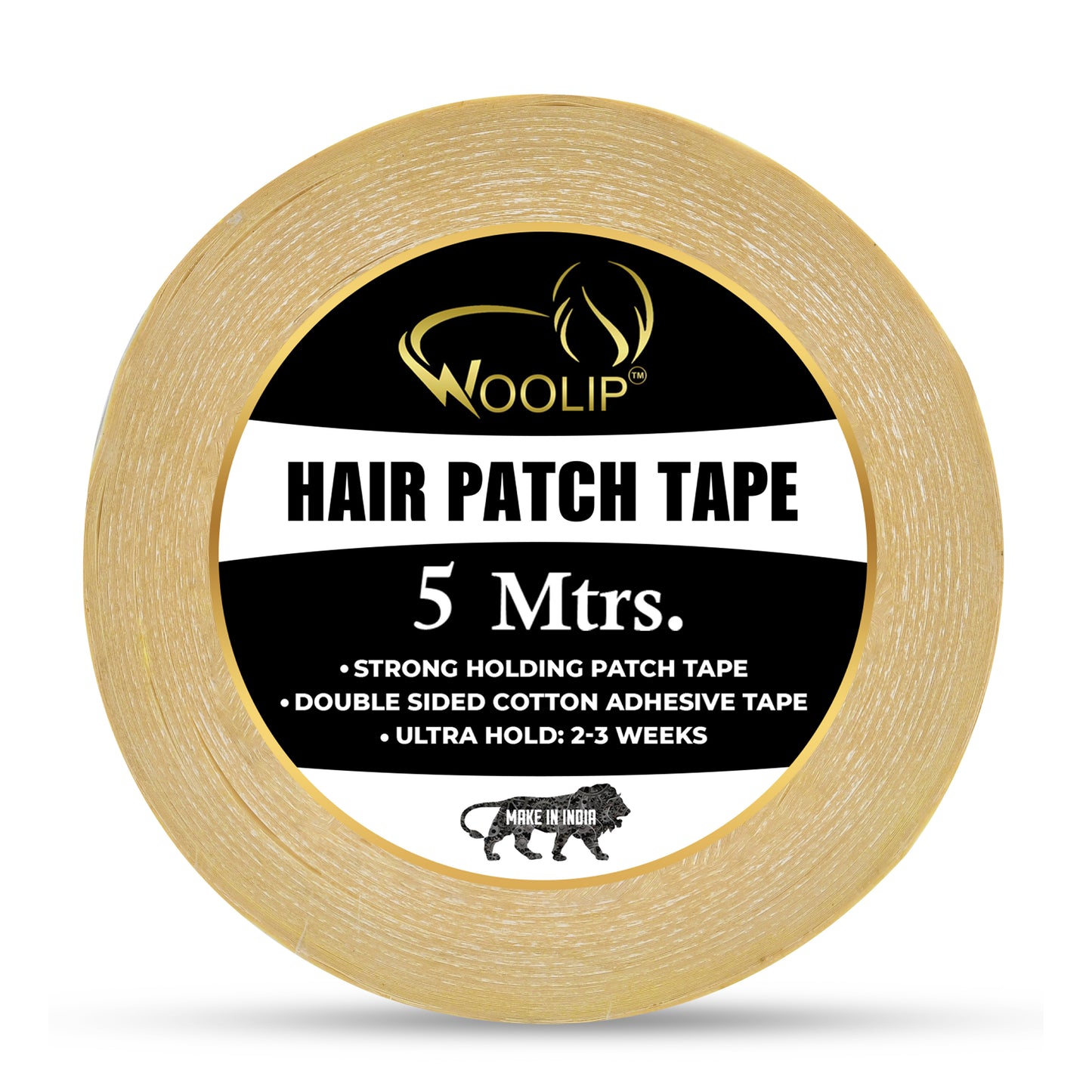 Woolip Yellow cotton Tape | German Brown Tape | Wig Tape I Hair Patch Tape (5 meter)