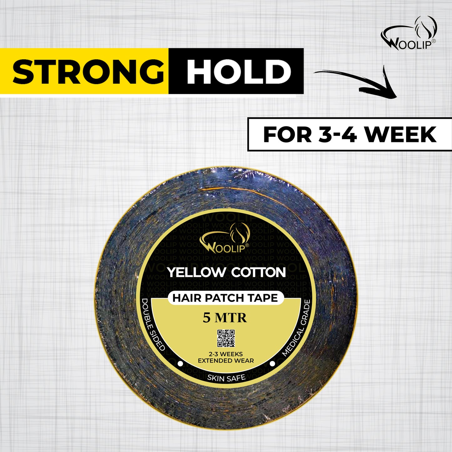 Woolip Yellow cotton Tape | German Brown Tape | Wig Tape I Hair Patch Tape (5 meter)