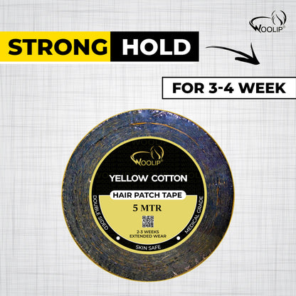 Woolip Yellow cotton Tape | German Brown Tape | Wig Tape I Hair Patch Tape (5 meter)