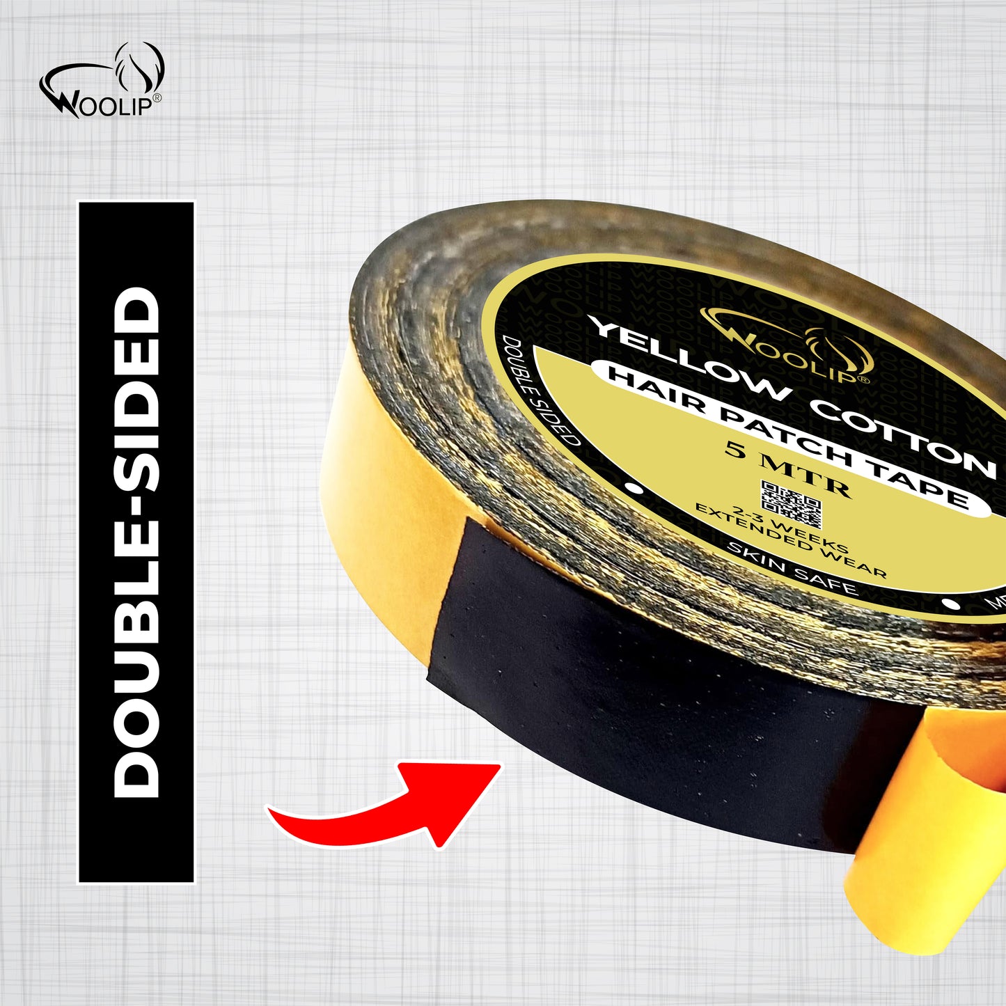 Woolip Yellow cotton Tape | German Brown Tape | Wig Tape I Hair Patch Tape (5 meter)