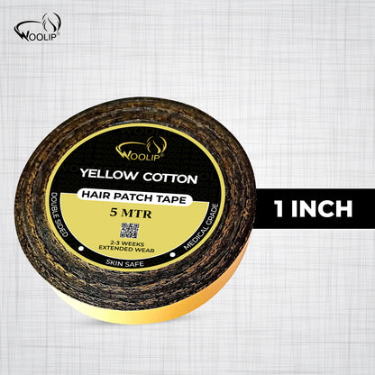 Woolip Yellow cotton Tape | German Brown Tape | Wig Tape I Hair Patch Tape (5 meter)