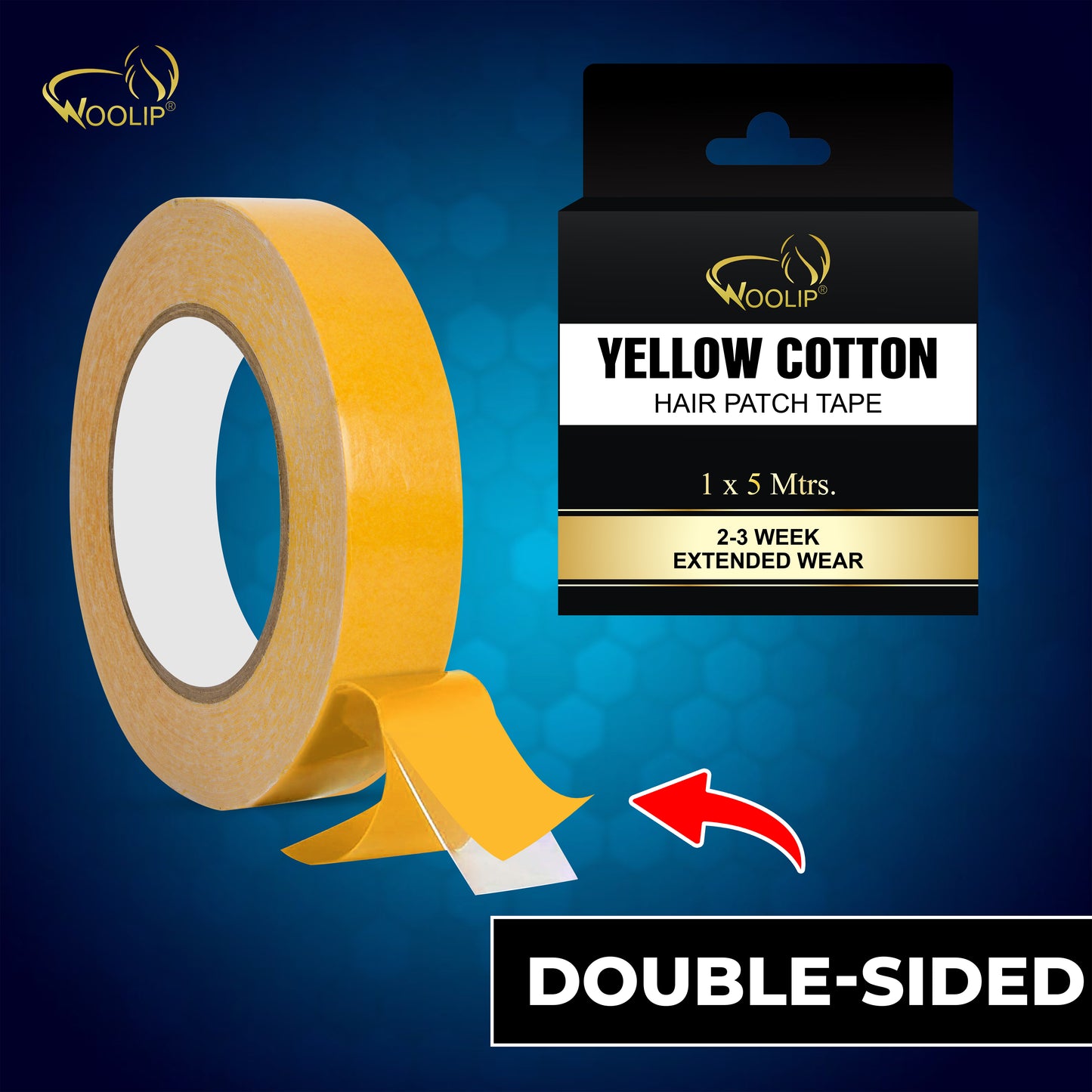Woolip Yellow cotton Tape | German Brown Tape | Wig Tape I Hair Patch Tape (5 meter)