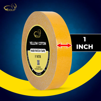 Woolip Yellow cotton Tape | German Brown Tape | Wig Tape I Hair Patch Tape (5 meter)